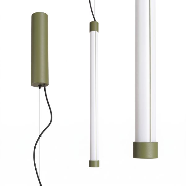 Suspensions Acier Vert Olive LED 1 Trang