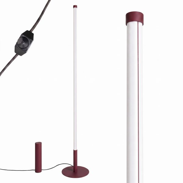 Lampadaire Acier Bordeaux LED 1 Trang