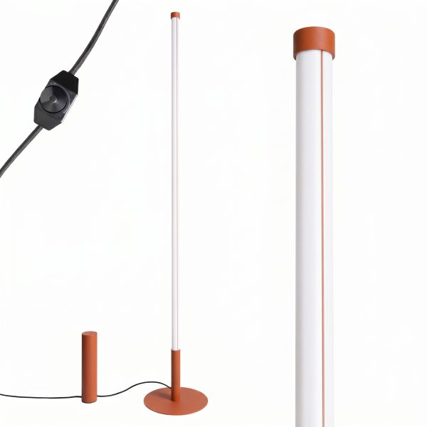 Lampadaire Acier Ocre Rouge LED 1 Trang