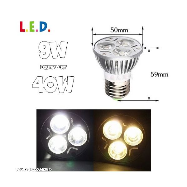 Ampoule LED Spot 9W culot E27