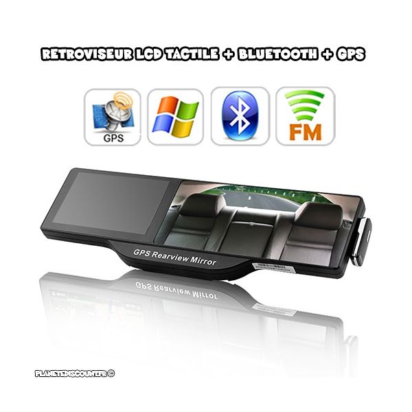Rétroviseur LCD tactile avec navigation GPS et Bluetooth
