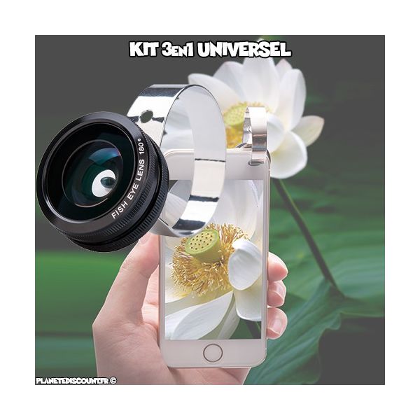 Kit Objectif 3 en 1 universel pour smartphone