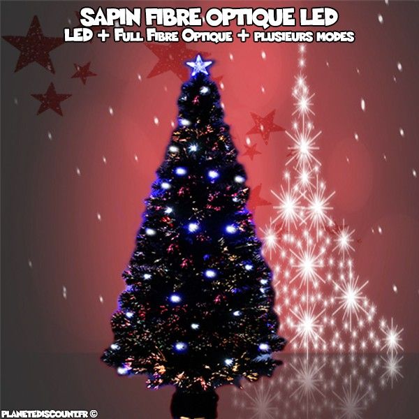 Sapin de Noël Full Fibre Optique avec 80 LED 120 cm