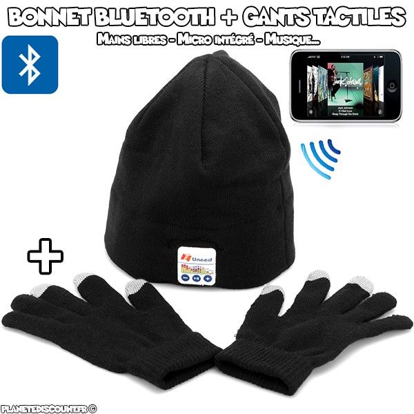 Coffret bonnet bluetooth® gants tactiles