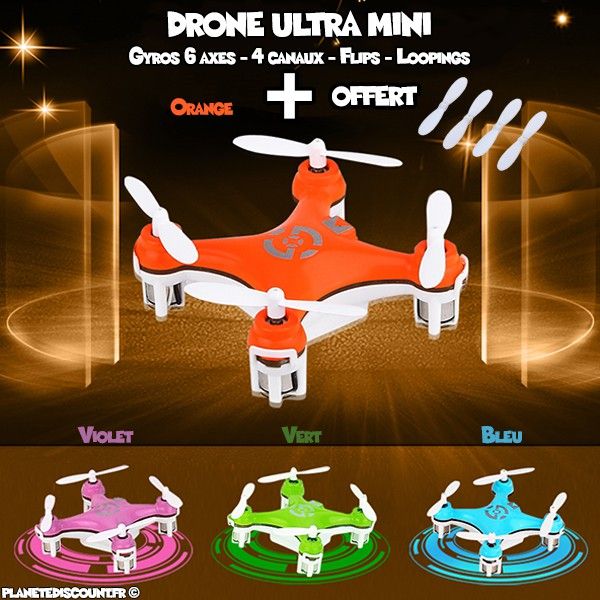 Drone Ultra mini CX-10 LED, 4 canaux, 6 axes, 2.4GHz