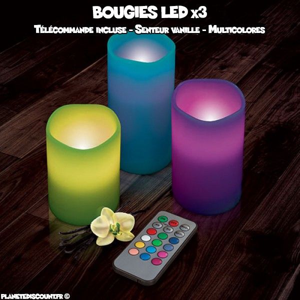 Pack bougies parfumées LED x3 avec télécommande