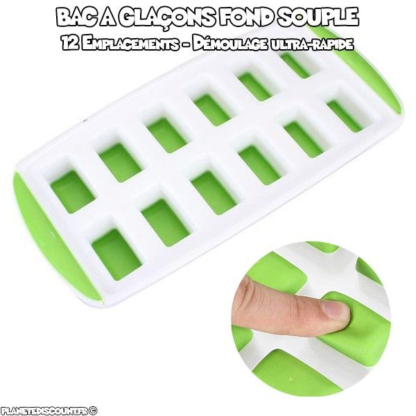 Bac à glaçon avec fond souple silicone rectangle