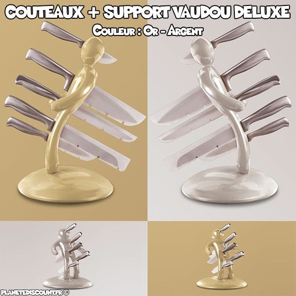 Set 5 couteaux + porte couteaux Vaudou Deluxe édition