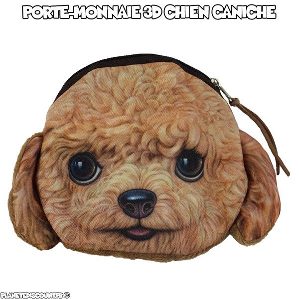 Porte-monnaie 3D - chien caniche