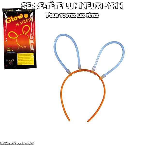 Serre-tête fluorescent oreilles de lapin