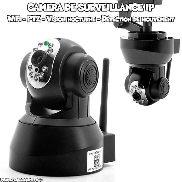 Caméra de surveillance IP Wifi motorisée, vision nocturne