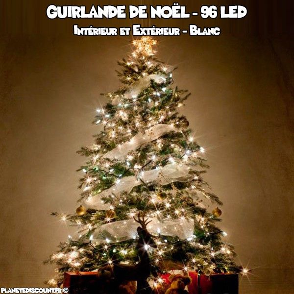 Guirlande de noël blanche - 96 LED