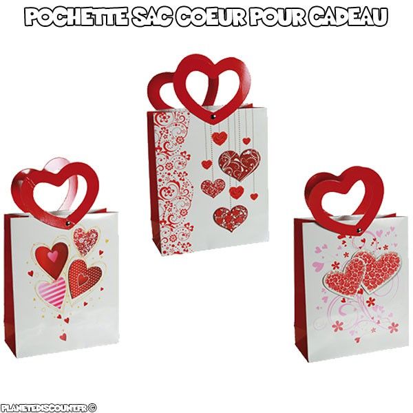 Pochette sac coeur pour cadeau