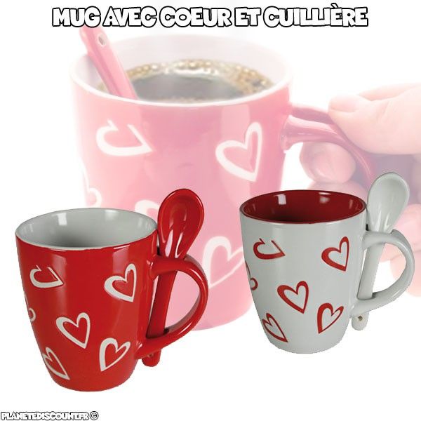 Mug Coeur rouge et gris