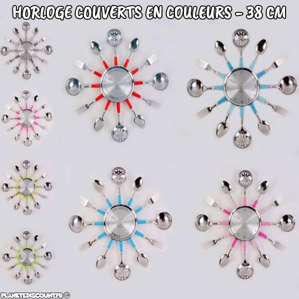 Horloge murale couverts 