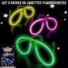 lot de 3 paires de lunettes fluorescentes