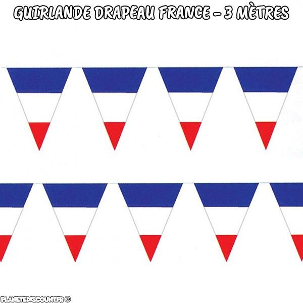 Guirlande drapeaux France 3 mètres