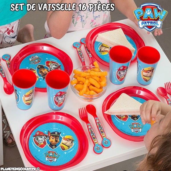 Set de vaisselle 16 pièces - La Pat'Patrouille