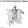Squelette Halloween Blanc à suspendre avec sons lumières et mouvements