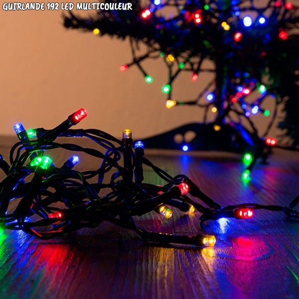 Guirlande de noël à piles multicouleur 192 LED