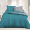 Parure de couette réversible microfibre 240 x 220 cm Gris clair Turquoise