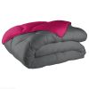 Couette bicolore coton 140x200 cm 570 gr/m² fushia gris foncé