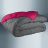 Couette bicolore coton 140x200 cm 570 gr/m² fushia gris foncé