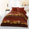 Parure housse de couette 220x240 cm microfibre savane