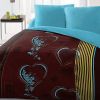 Parure housse de couette 220x240 cm microfibre coeur