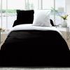 Housse de couette 100% coton bicolore 240x260 cm noir blanc