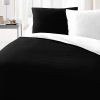 Parure de couette bicolore microfibre 220x240 cm Noir Blanc