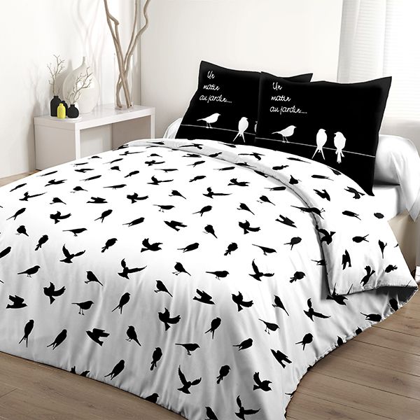 Parure de lit 100% coton 240x260 cm Petits Oiseaux