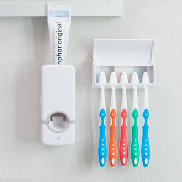 Distributeur de dentifrice avec support 5 brosses à dents