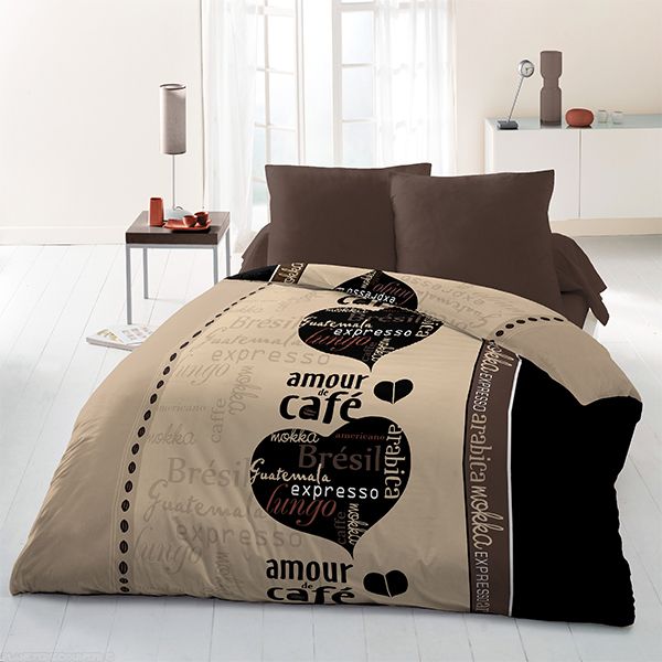 Parure de couette microfibre 220x240 cm Café Du Monde