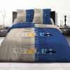 Parure de couette coton 220x240 cm Moustache Bleue