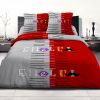 Parure de couette coton 220x240 cm Moustache Rouge