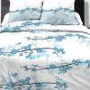 Parure de couette coton 240x260 cm Miss Fleurs Bleu