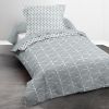 Parure de couette Today microfibre 140x200 Geometrique Chik Zinc