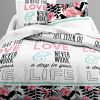 Parure de couette 100% coton Today 220x240 Love Flamingo