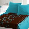 Parure de drap 4 pièces microfibre 240x300 cm Cacao Barry Turquoise