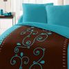 Parure de couette microfibre 220x240 cm Cacao Barry Turquoise