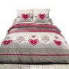 Parure housse de couette coton Passion Framboise