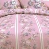 Parure housse de couette coton Flowers Rose