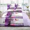 Parure housse de couette coton Zen Prune