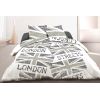 Parure de couette coton London Steets Gray 240x260 cm