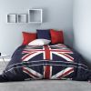 Parure de couette microfibre 220x240 cm London Flag Bleu