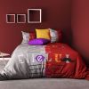 Parure de couette coton 220x240 cm Moustache Rouge