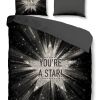 Parure de couette microfibre 220x240 cm Star Black