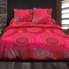 Parure de couette 100% Coton 57 fils 220x240 cm Mandala Fuchsia