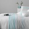 Housse de couette Coton Azurea Turquoise et taie d'oreiller